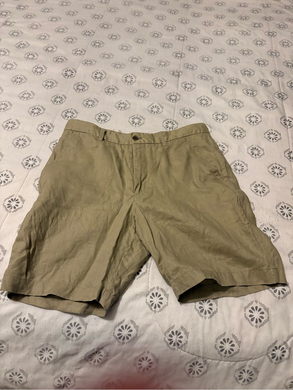 Men's M Zara Khaki Linen Shorts